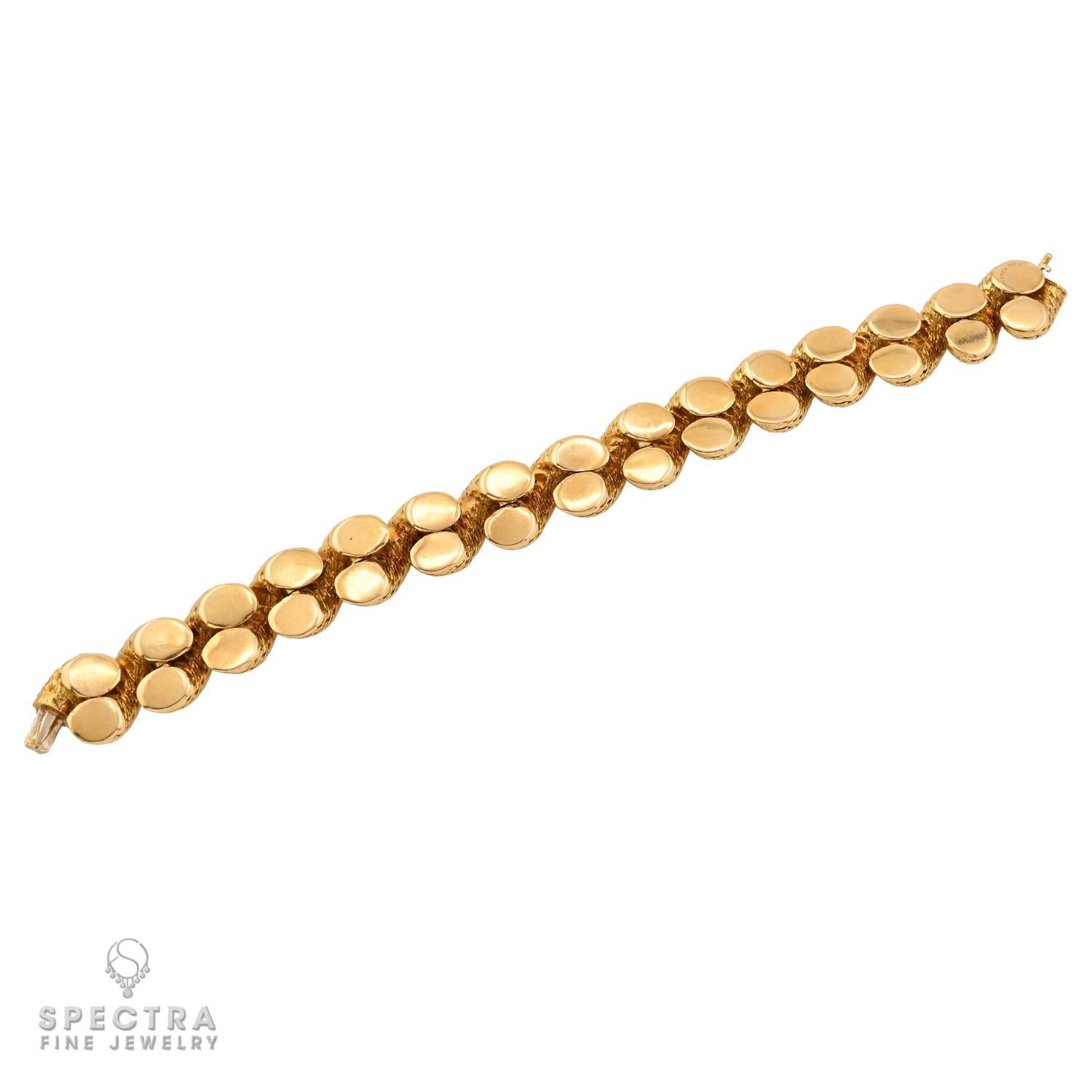 Hermès 18K Yellow Gold Rope Bracelet, Signed Paris