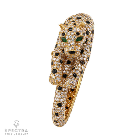 Cartier Panthère Diamond, Onyx & Emerald Bangle