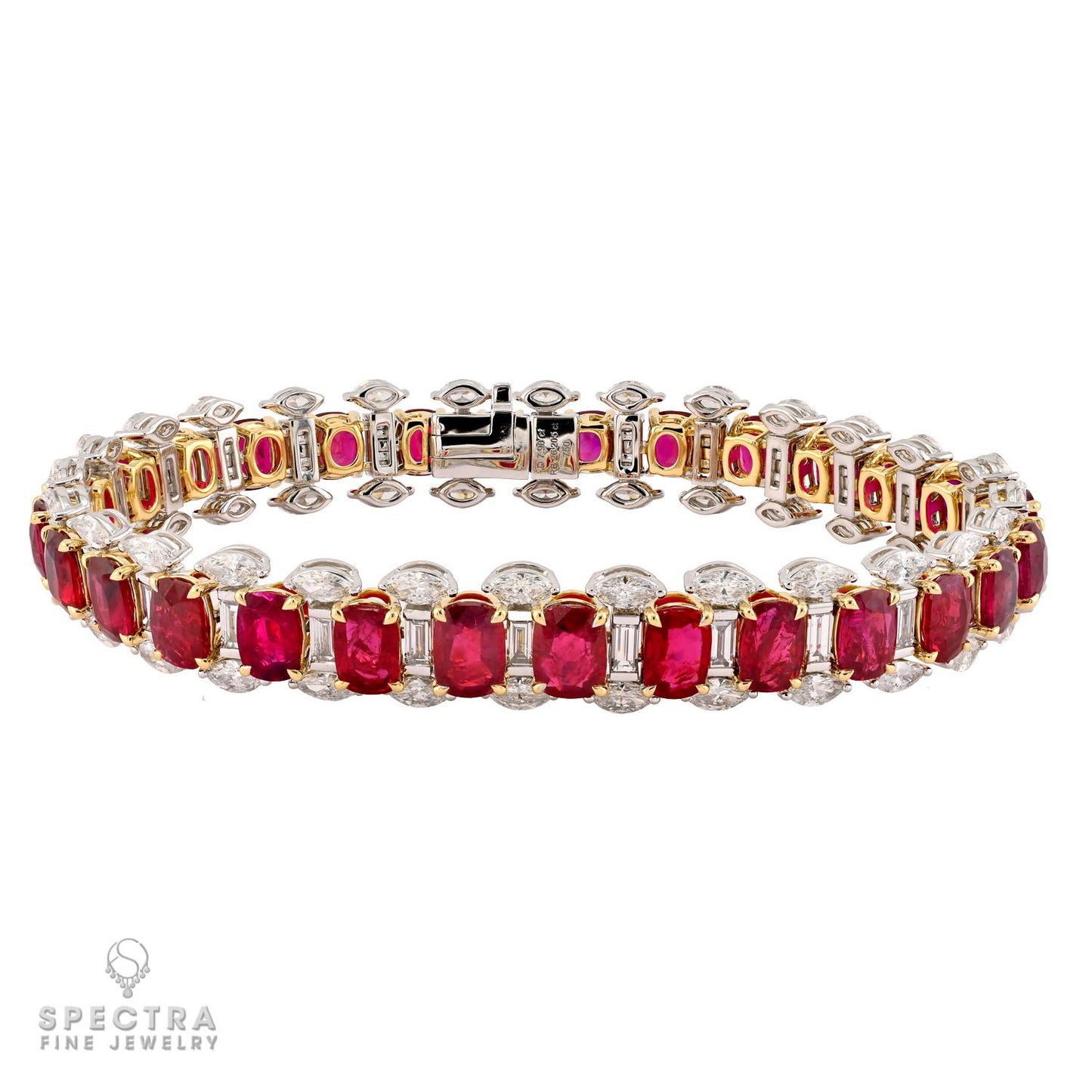 Spectra Fine Jewelry 26.21 cts. Burma Ruby & Diamond Line Bracelet