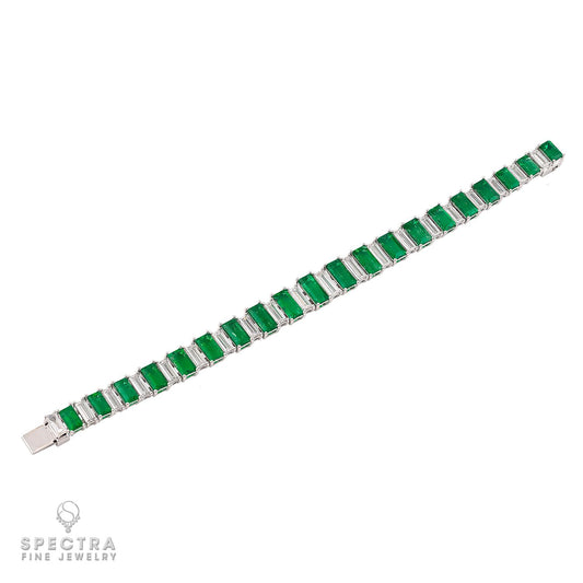 Spectra Fine Jewelry Colombian Emerald & Diamond Bracelet 17.49 cts.