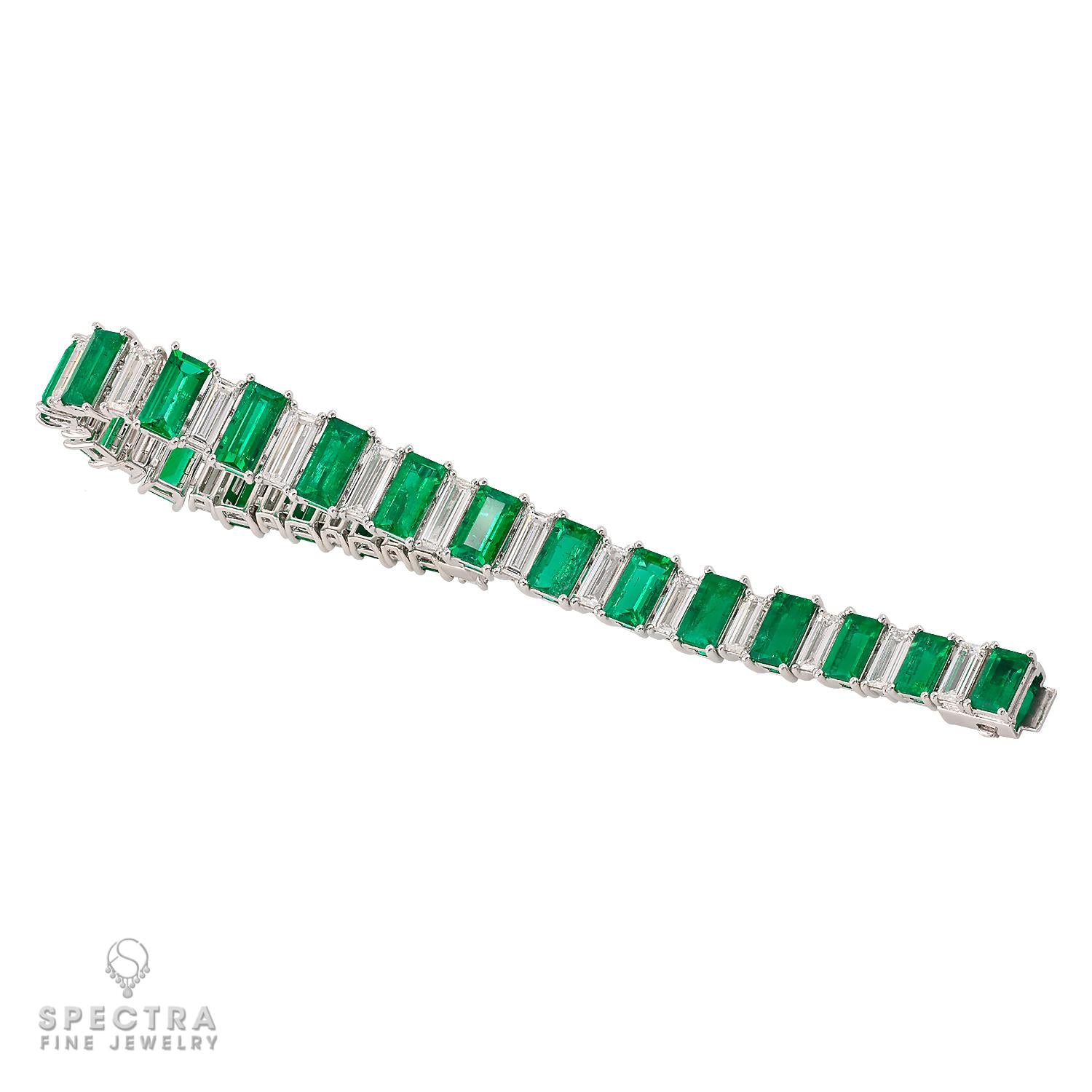 Spectra Fine Jewelry Colombian Emerald & Diamond Bracelet 17.49 cts.