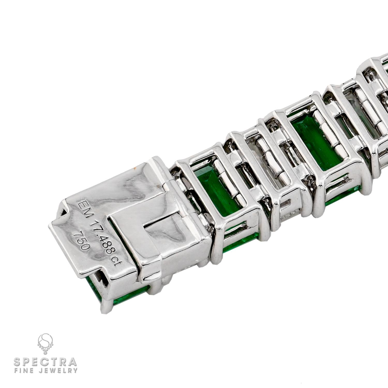 Spectra Fine Jewelry Colombian Emerald & Diamond Bracelet 17.49 cts.