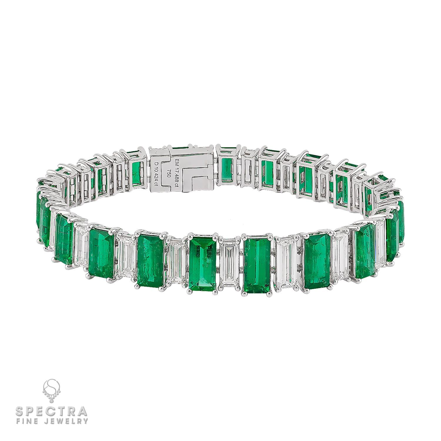 Spectra Fine Jewelry Colombian Emerald & Diamond Bracelet 17.49 cts.