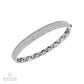 Half-Pave Diamond Bangle in 18K White Gold (3.10 ct)