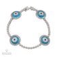 Diamond & Blue Sapphire Crystal Evil Eye Bracelet