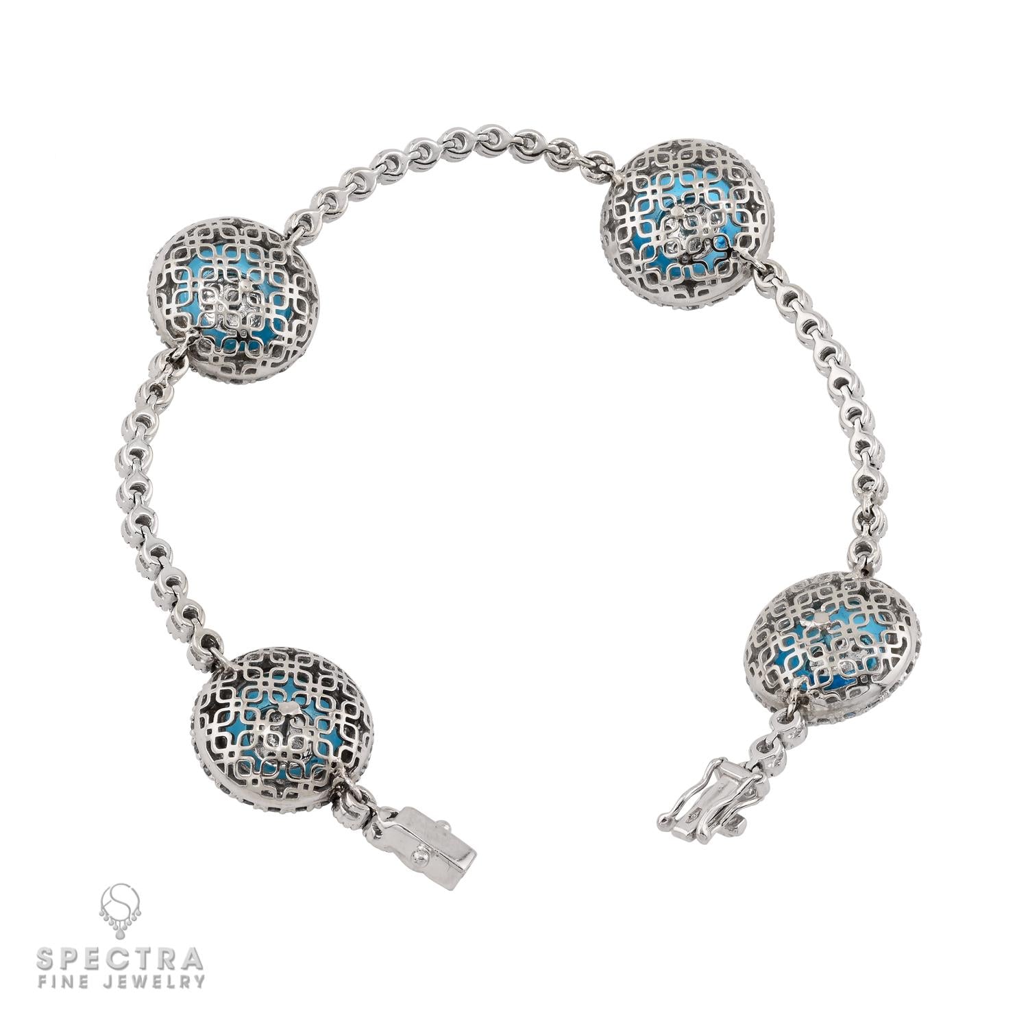 Diamond & Blue Sapphire Crystal Evil Eye Bracelet
