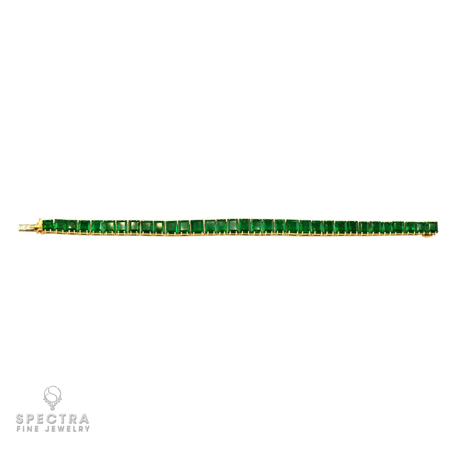 Boucheron Emerald Tennis Bracelet 18K Yellow Gold