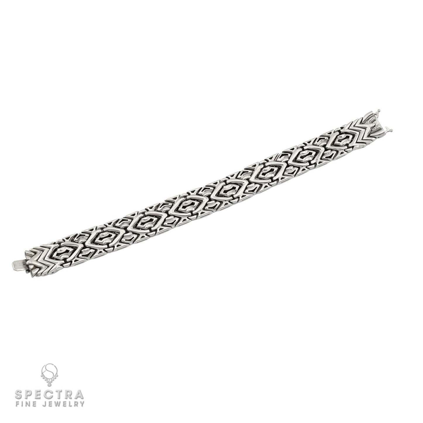 Bulgari 18k White Gold Trika Geometric Link Bracelet | Spectra