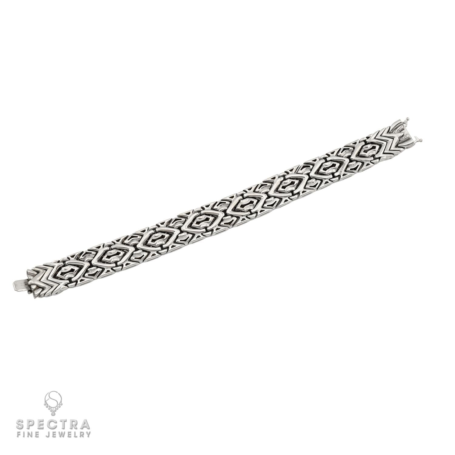 Bulgari 18k White Gold Trika Geometric Link Bracelet | Spectra