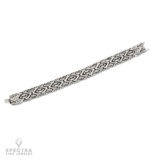 Bulgari 18k White Gold Trika Geometric Link Bracelet | Spectra