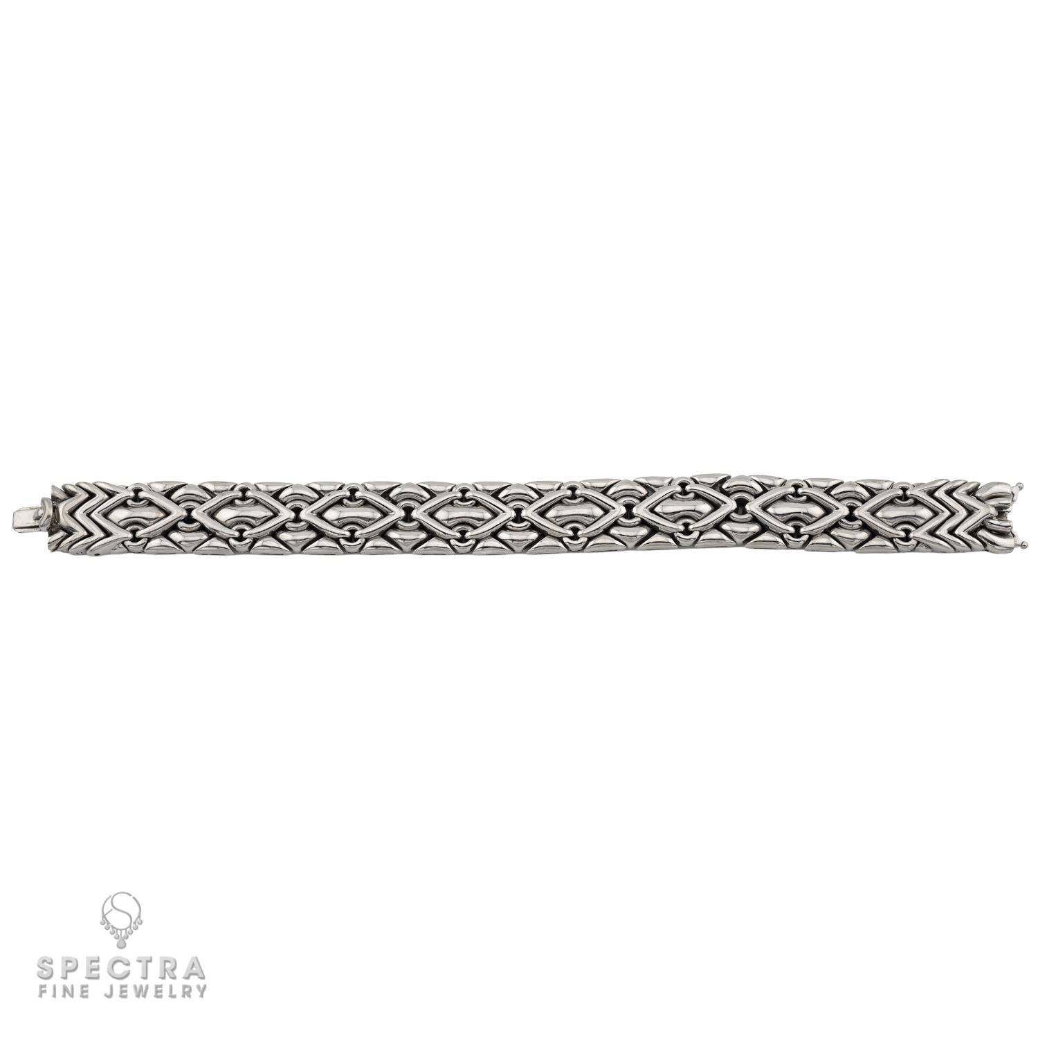 Bulgari 18k White Gold Trika Geometric Link Bracelet | Spectra