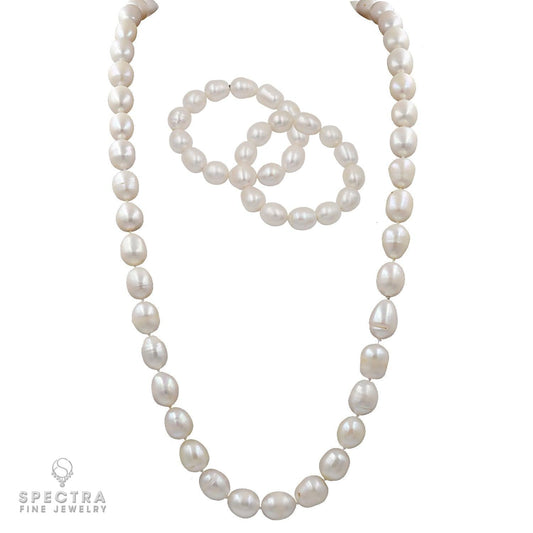 Baroque South Sea Pearl Necklace & Bracelet Set