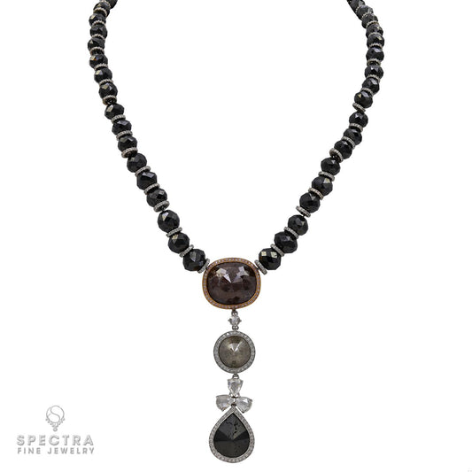 Spectra Fine Jewelry 160.5 cts. Black and Gray Diamond Pendant Necklace