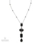 Spectra Fine Jewelry Black and White Diamond Pendant Platinum Necklace