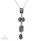 Spectra Fine Jewelry Black and White Diamond Pendant Platinum Necklace