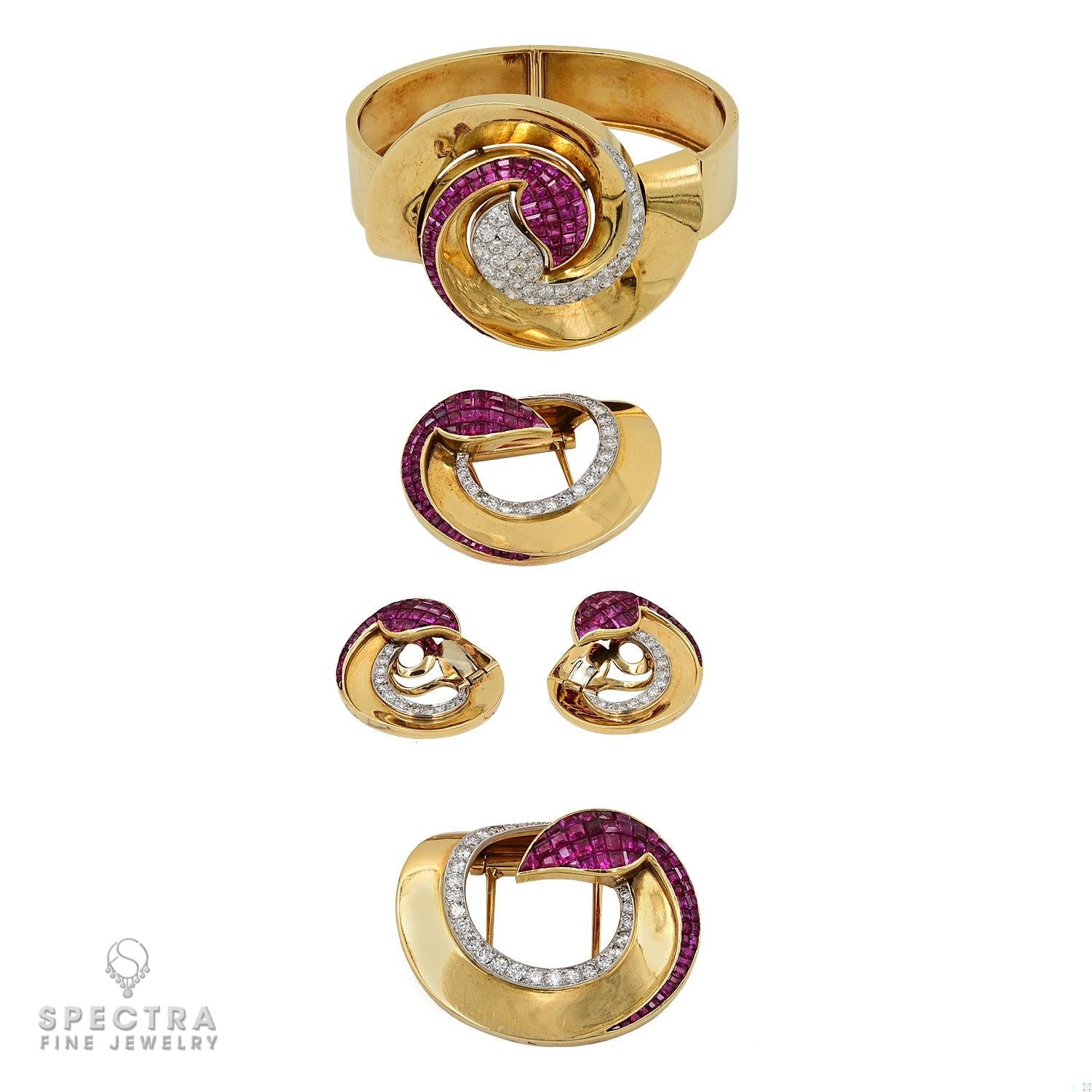 Boucheron Vintage Art Deco Era Demi Parure Suite