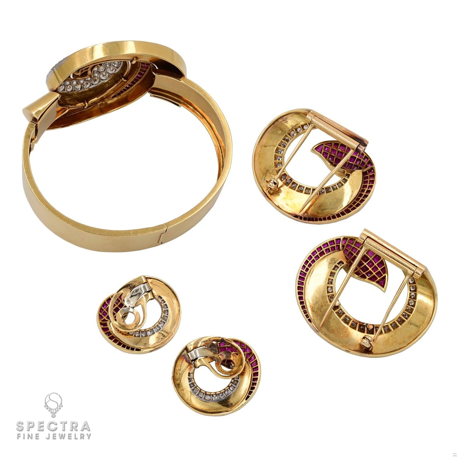 Boucheron Vintage Art Deco Era Demi Parure Suite