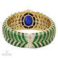 Bulgari 89.72ct Sapphire, Emerald Diamond Bangle