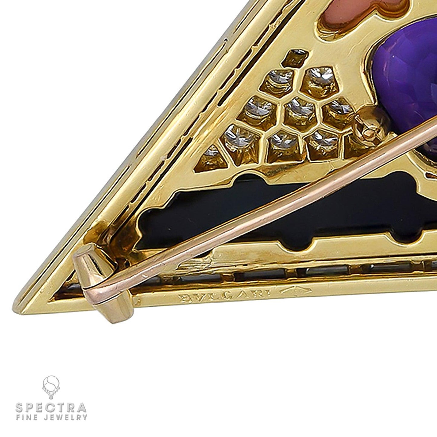 Bulgari Contemporary Amethyst Enamel Brooch