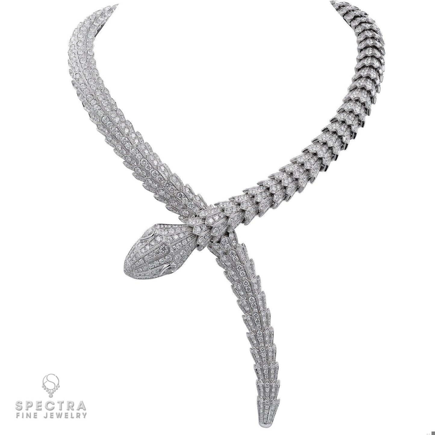 Bulgari Diamond Serpenti 18kt White Gold Necklace