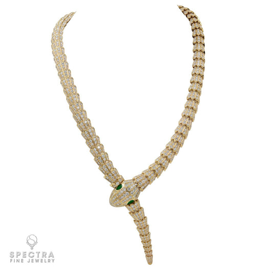 Bulgari Diamond and 18kt Yellow Gold Serpenti Necklace