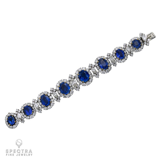 Bulgari Vintage Mid-Century Sapphire Diamond Bracelet