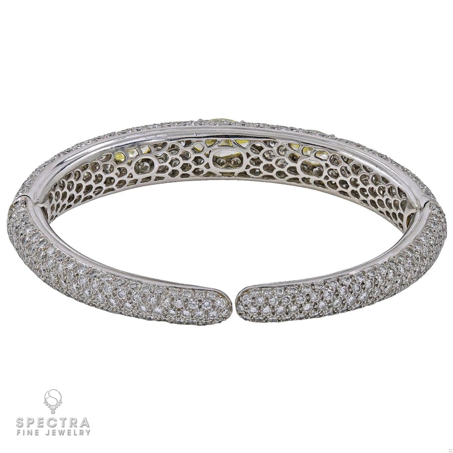 Bulgari Yellow Diamond Pave Bombe Cuff Bangle Bracelet