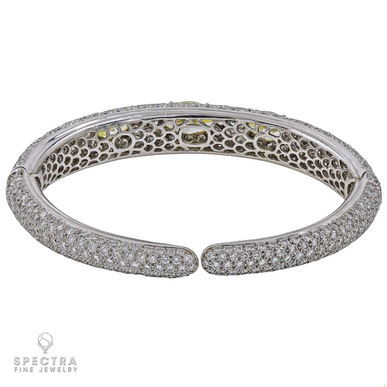 Bulgari Yellow Diamond Pave Bombe Cuff Bangle Bracelet