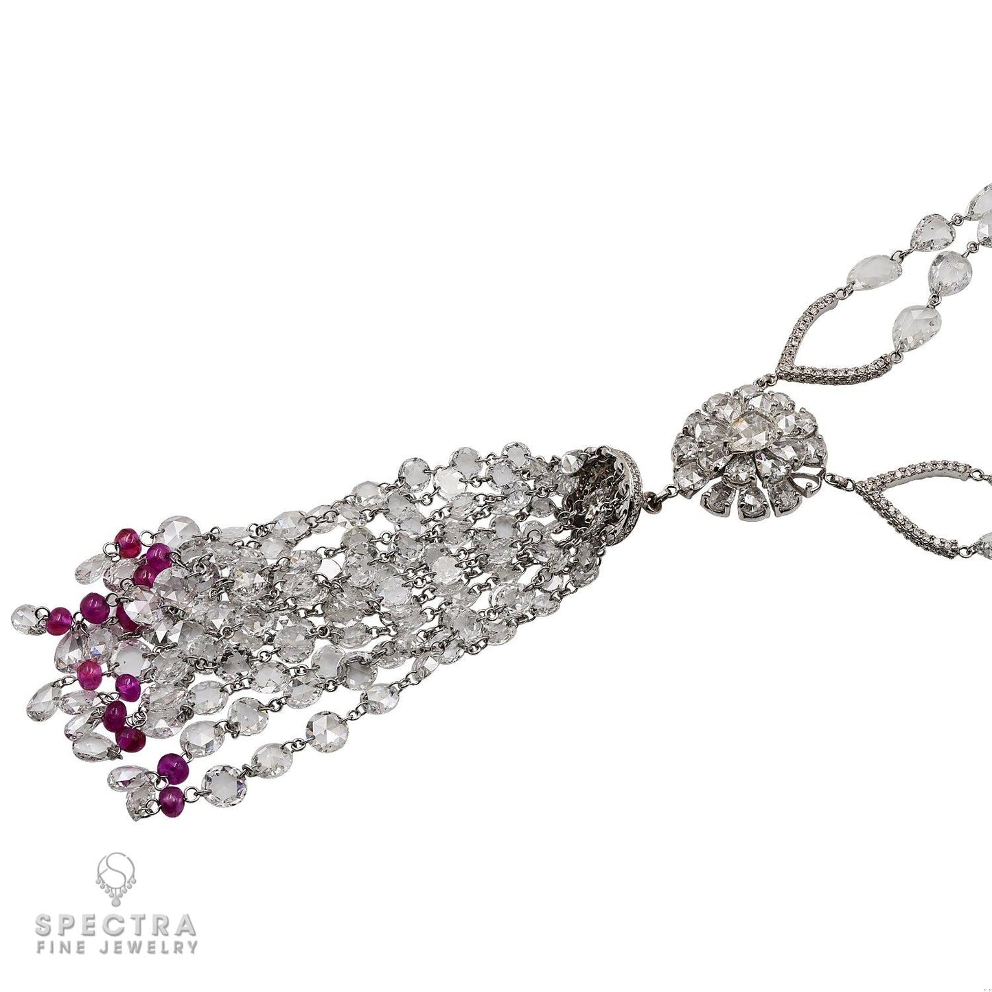 Carezza Ruby Diamond Tassel Necklace