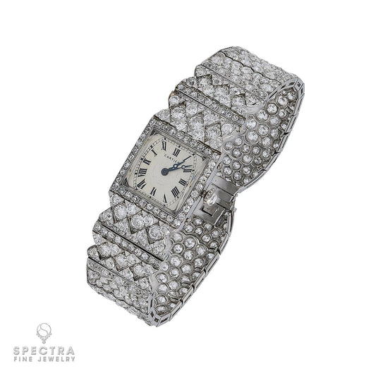 Cartier Art Deco Diamond Wristwatch  27.0 ct Diamonds
