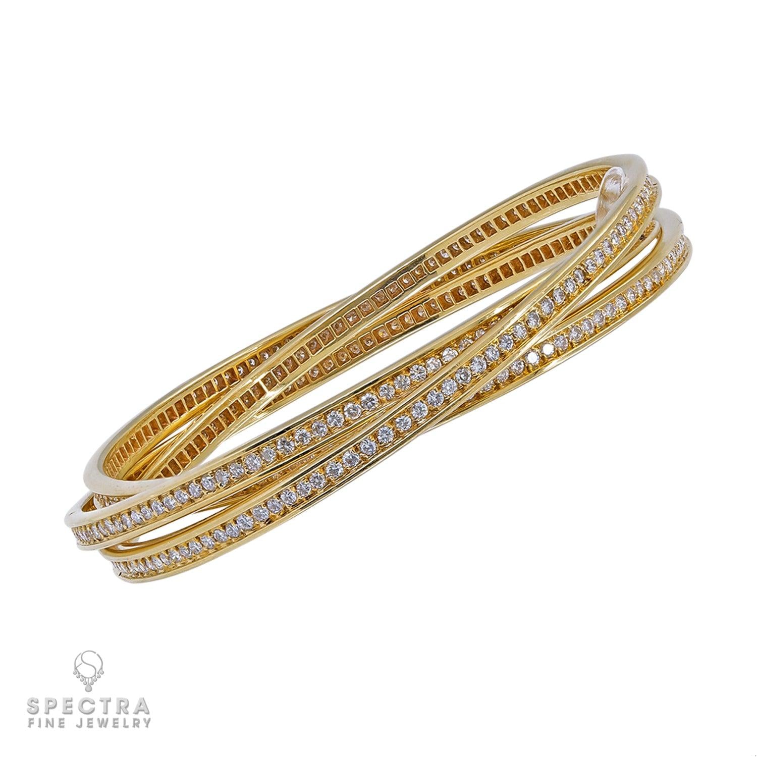 Cartier Diamond 18K Gold Trinity Bracelet