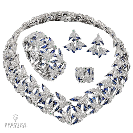 Cartier 'Les Oiseaux Liberees' Sapphire Diamond Suite