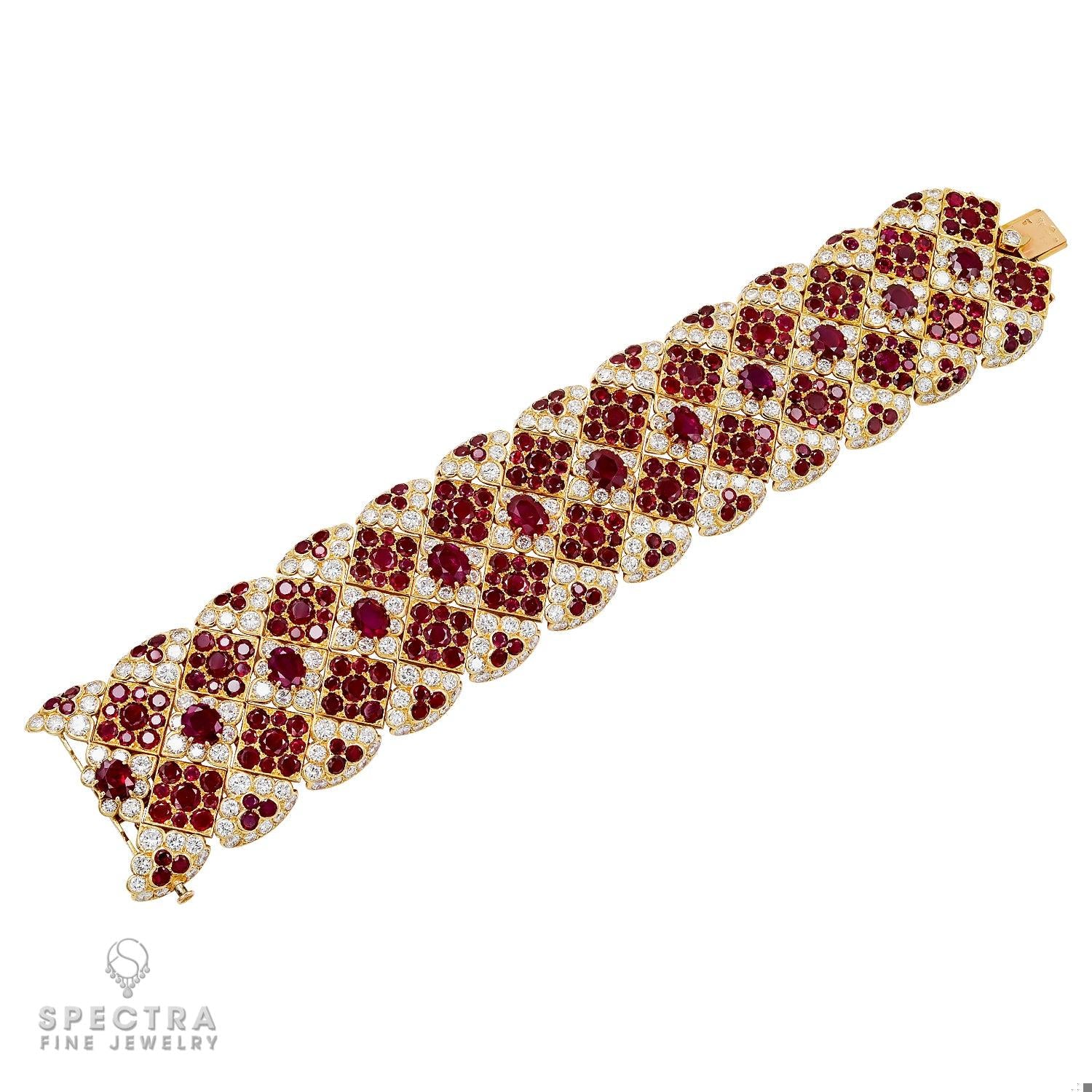 Cartier 'Mexico' Ruby Diamond Bracelet: Timeless Elegance in 18k Gold – Vintage
