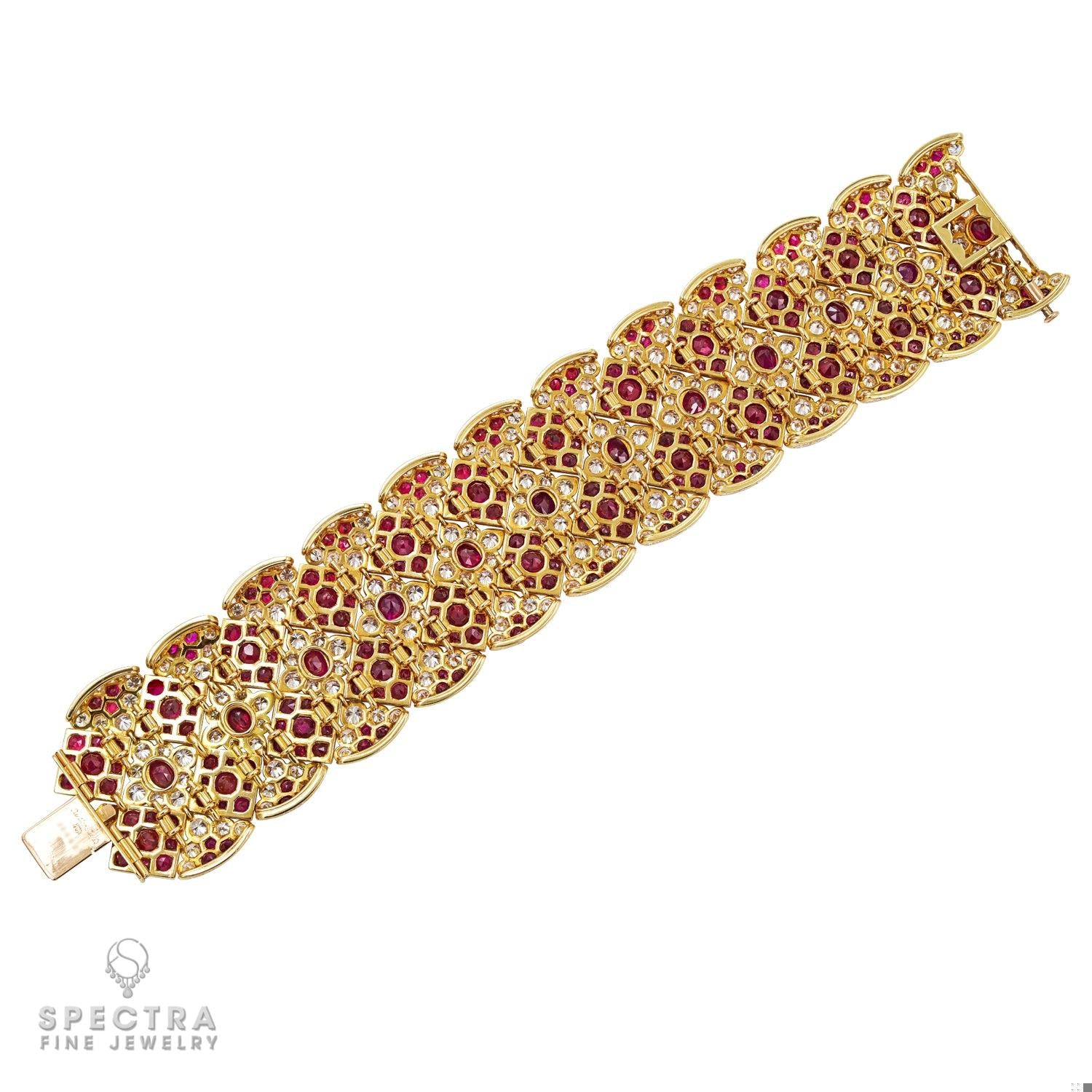 Cartier 'Mexico' Ruby Diamond Bracelet: Timeless Elegance in 18k Gold – Vintage