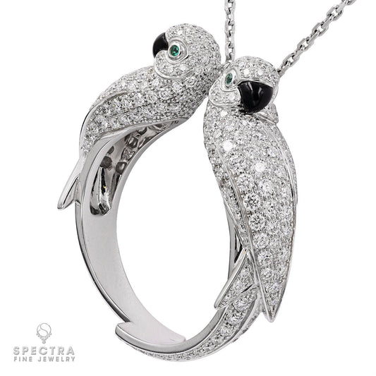 Cartier 'Two Parrots' Diamond Pendant Necklace