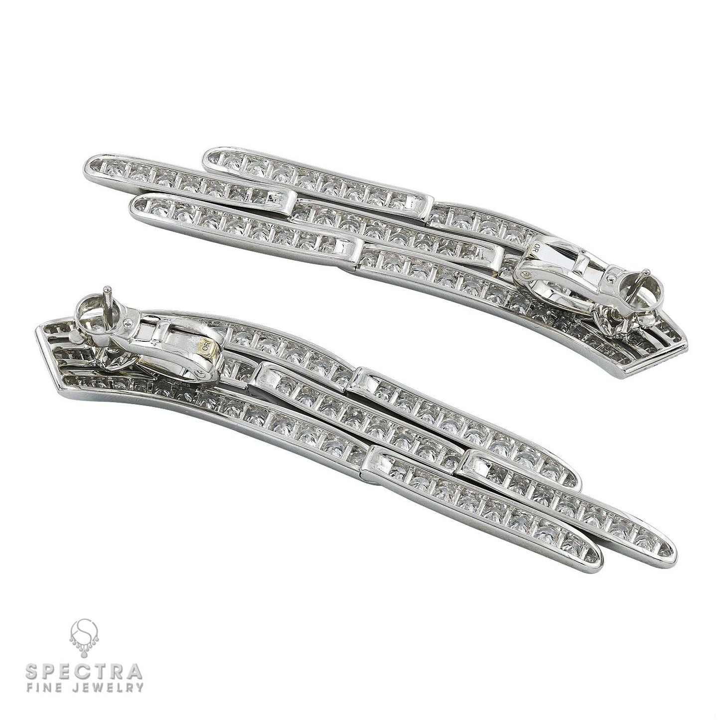 Cartier Vintage Diamond Pave Waterfall Drop Earrings