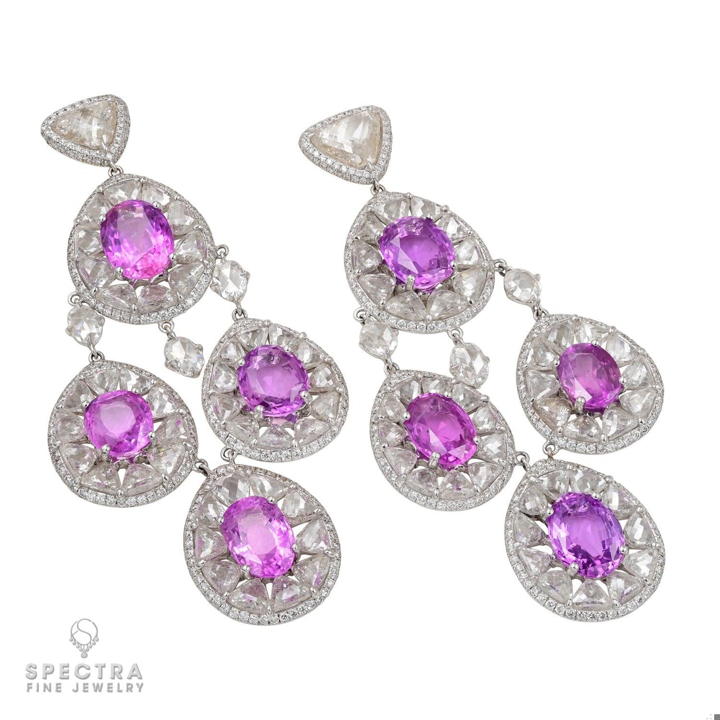 Chopard Pink Sapphire Diamond Chandelier Earrings