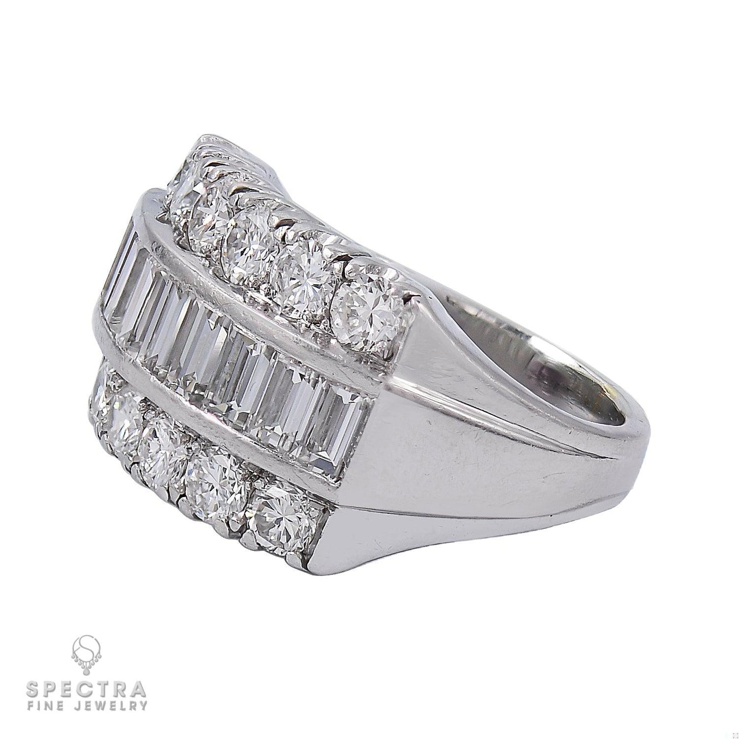 Contemporary 3.40 cts. Diamond Wedding Ring