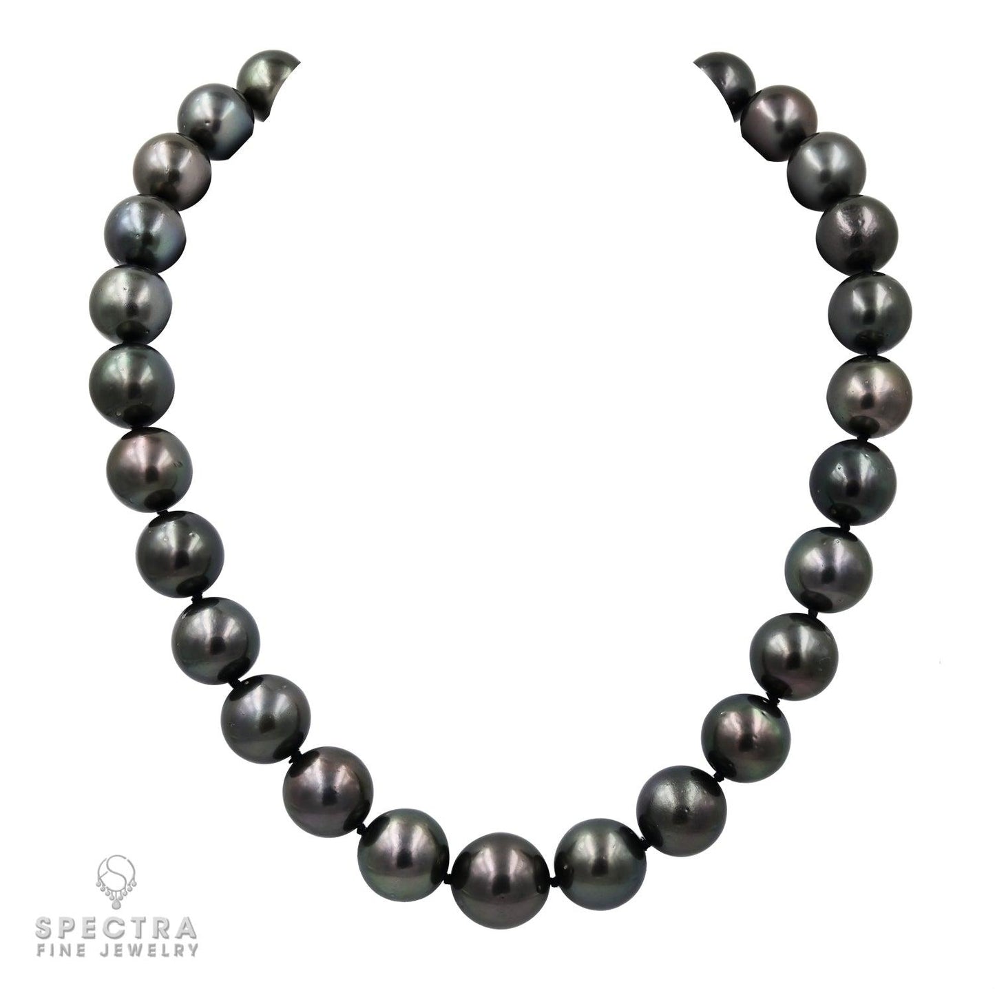 Contemporary AAA South Sea Cultured Black Pearl Diamond Pave Collar Necklace