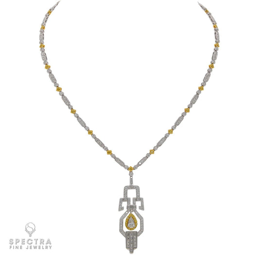 Contemporary  Diamond Lavalier Necklace