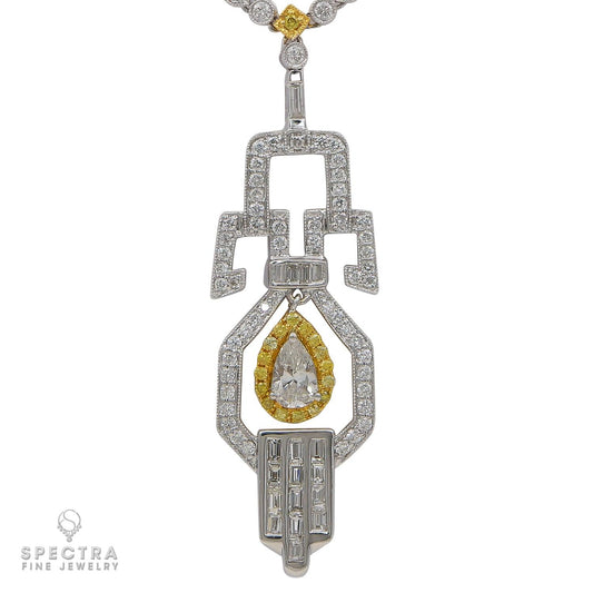 Contemporary  Diamond Lavalier Necklace