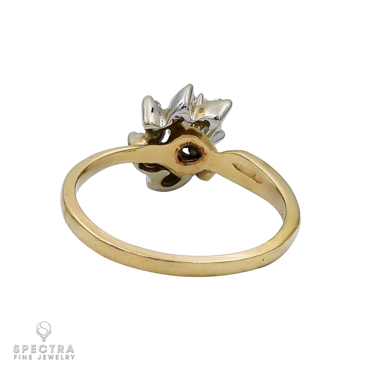 Contemporary Asymmetrical Diamond Cluster Flower Ring