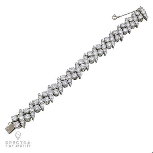 Contemporary Diamond Crosshatch Eternity Tennis Bracelet