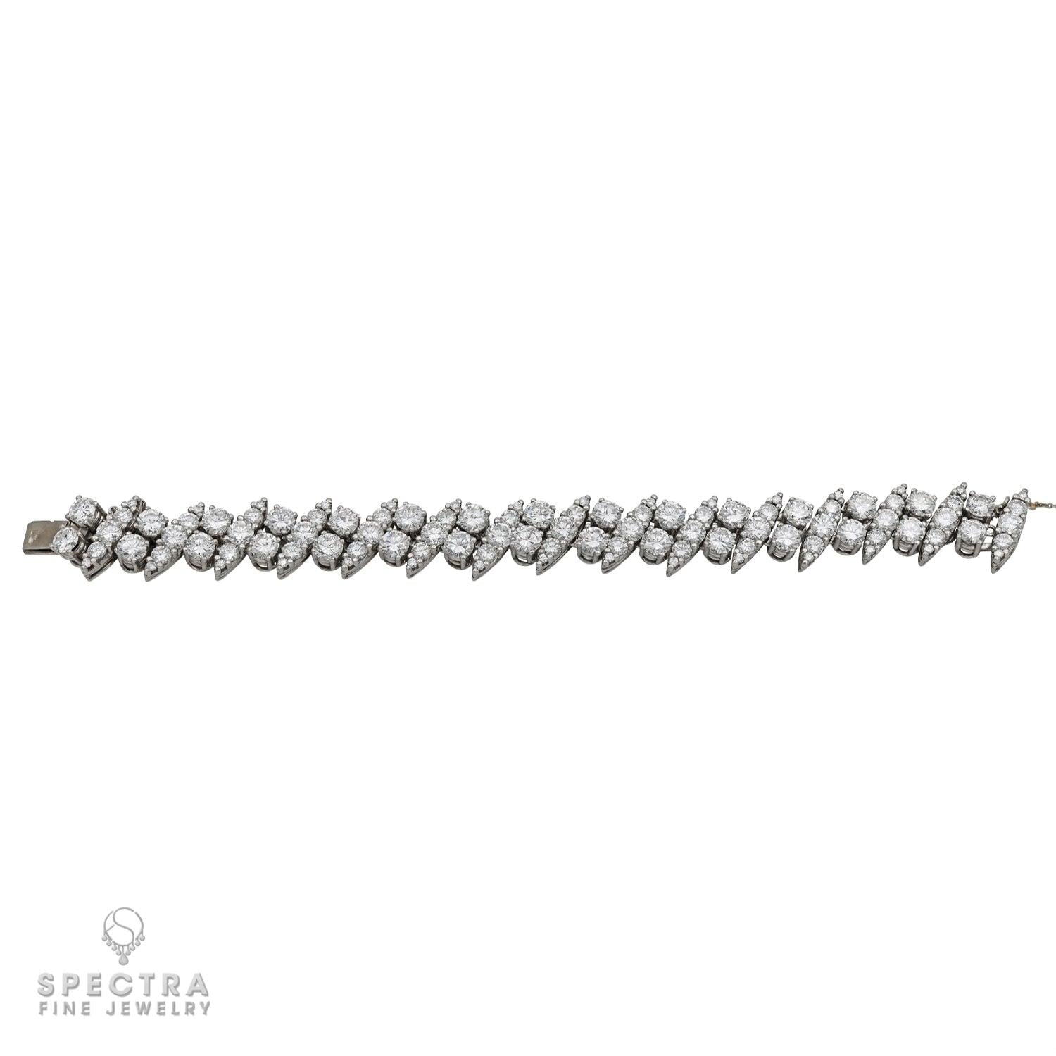 Contemporary Diamond Crosshatch Eternity Tennis Bracelet