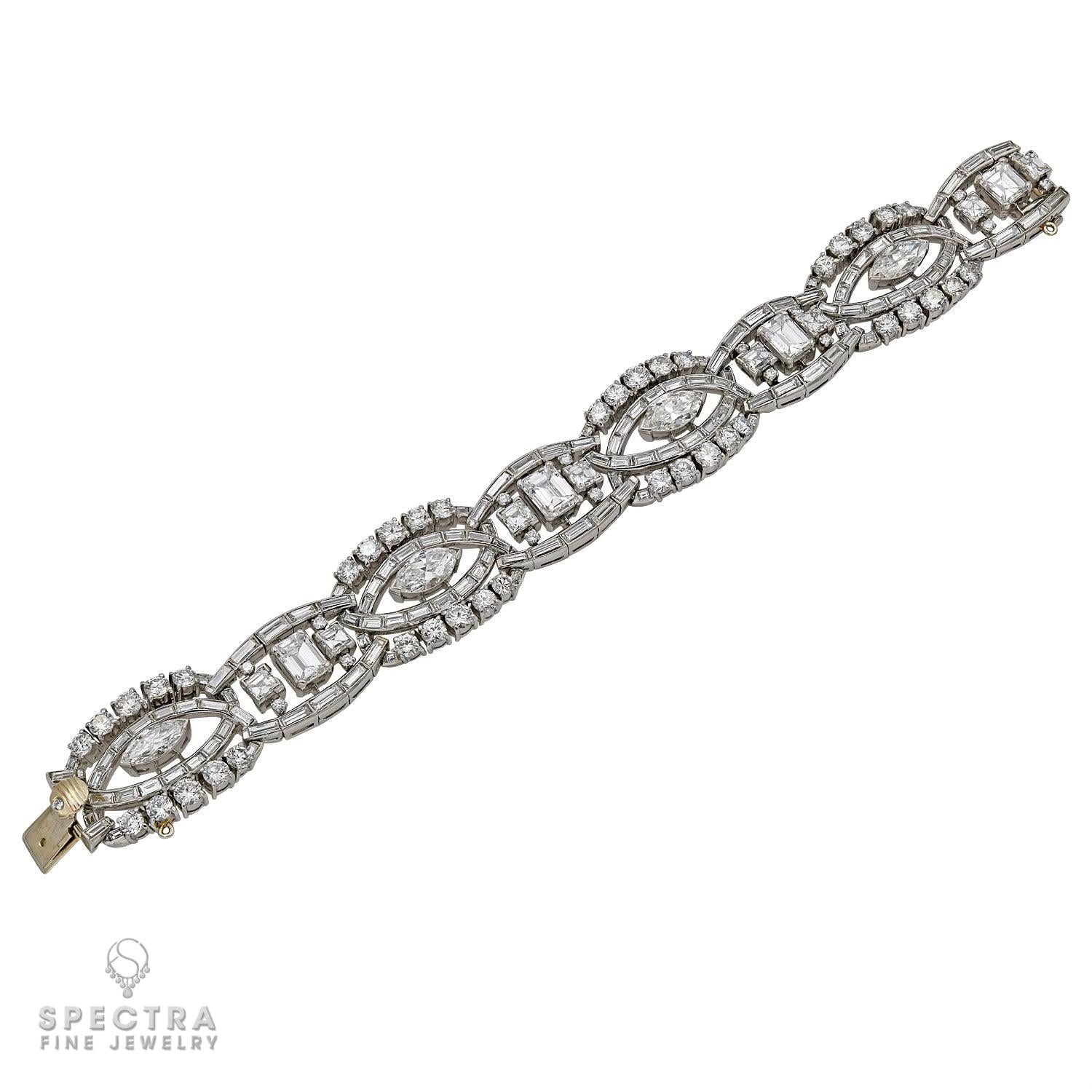 Contemporary Diamond Halo Articulated Bracelet