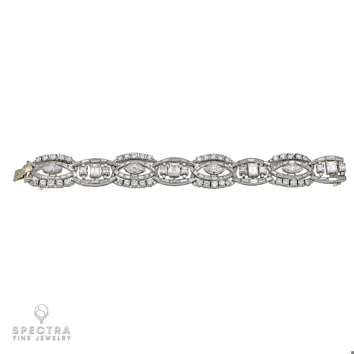 Contemporary Diamond Halo Articulated Bracelet