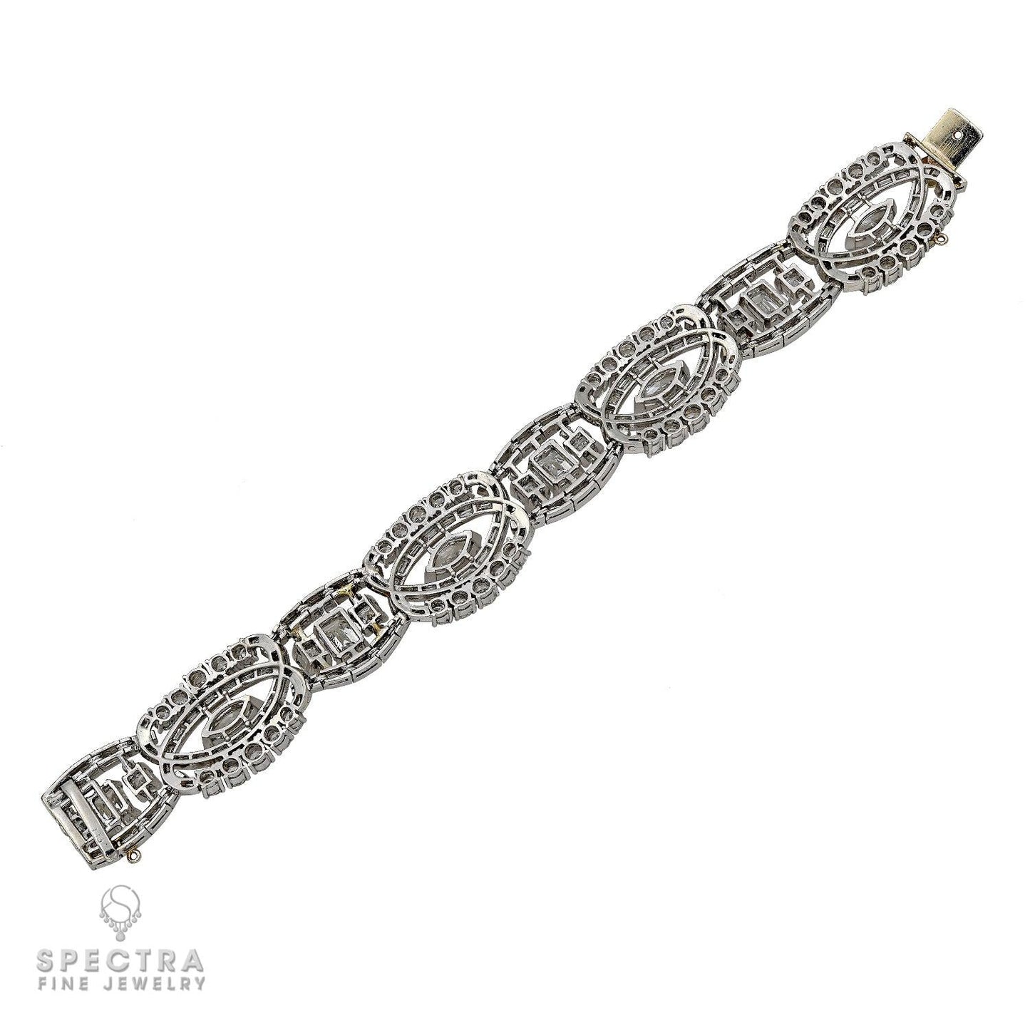 Contemporary Diamond Halo Articulated Bracelet