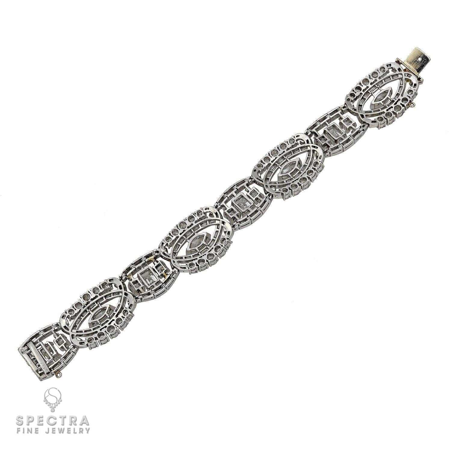 Contemporary Diamond Halo Articulated Bracelet