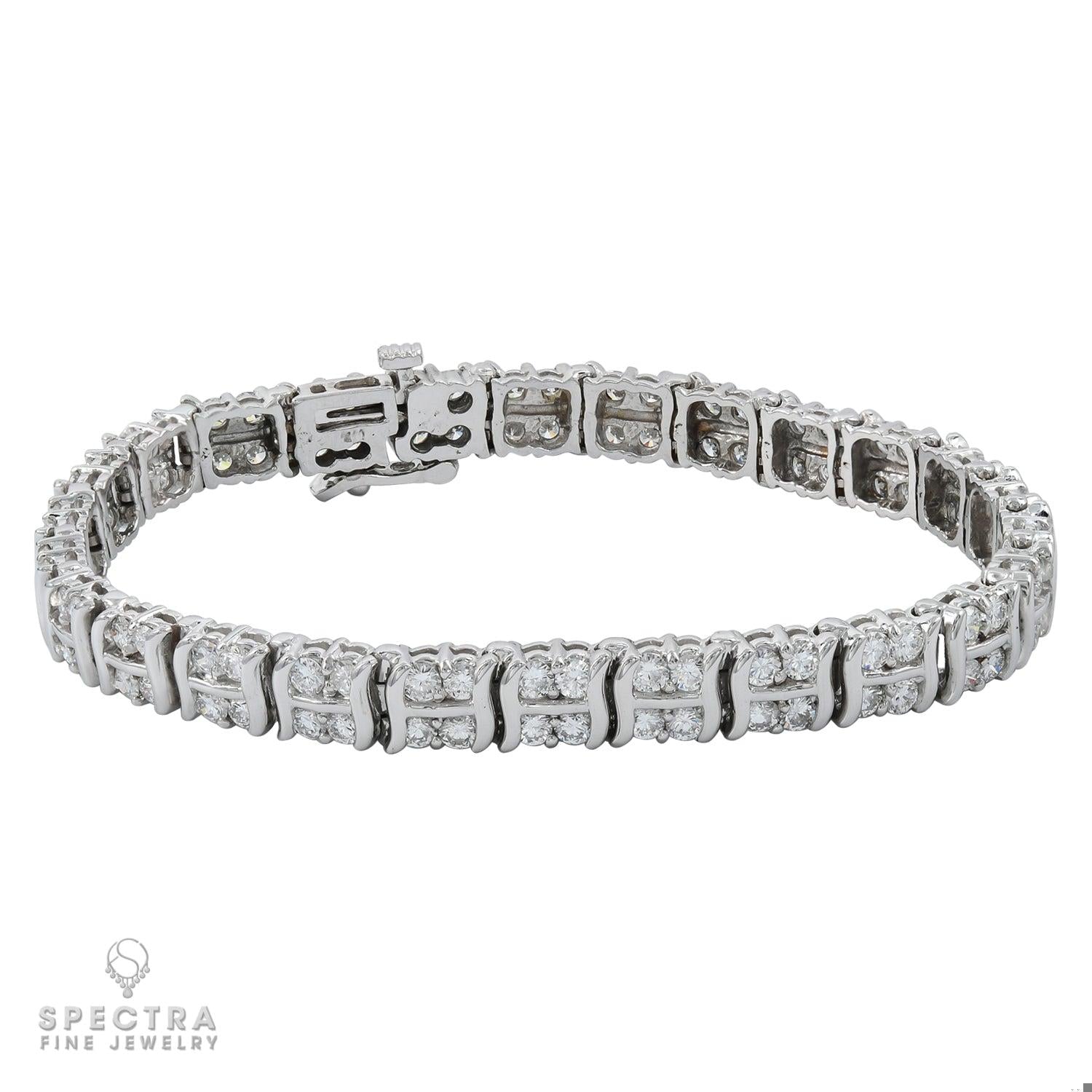 Contemporary Diamond Line Tennis Bracelet 5.20ct