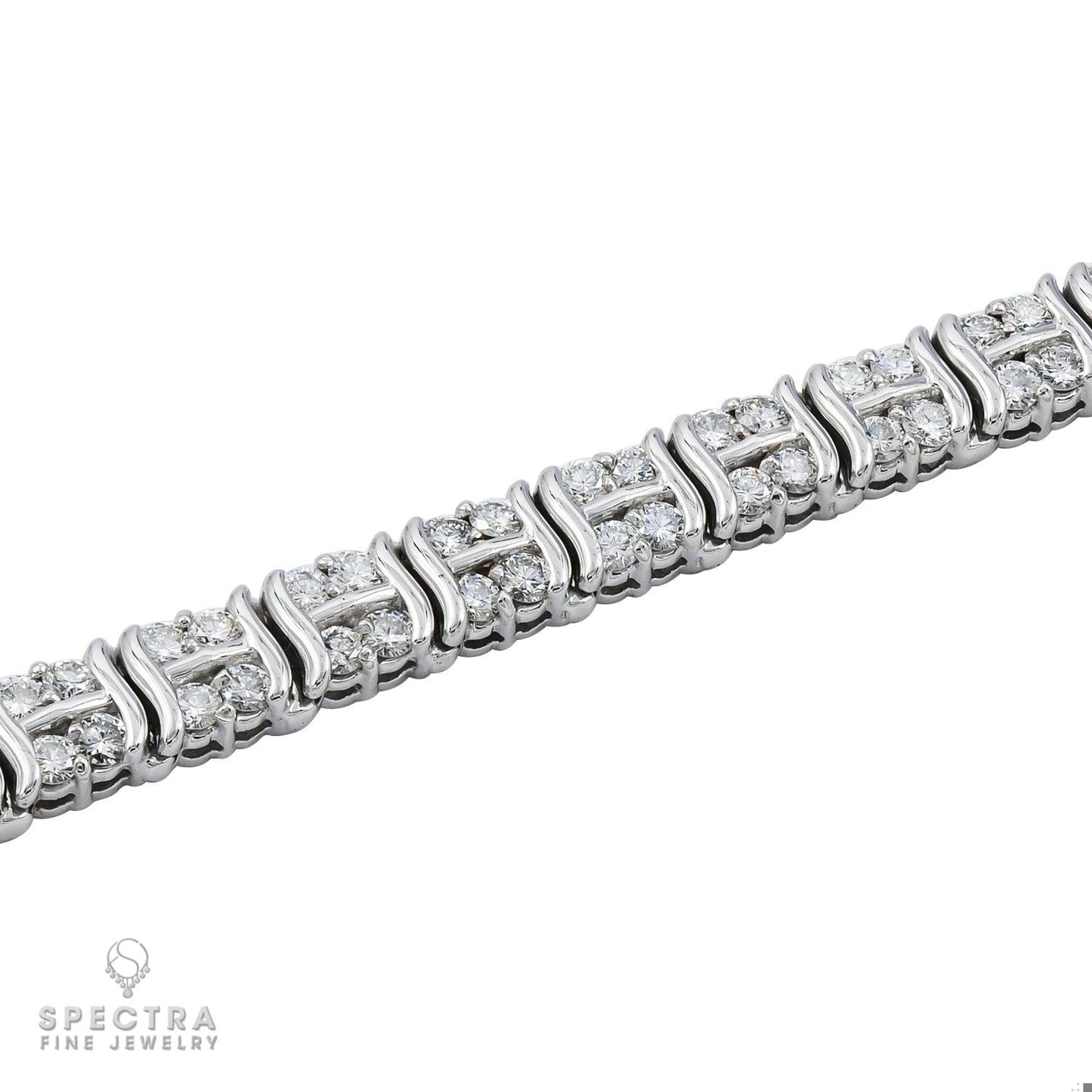 Contemporary Diamond Line Tennis Bracelet 5.20ct